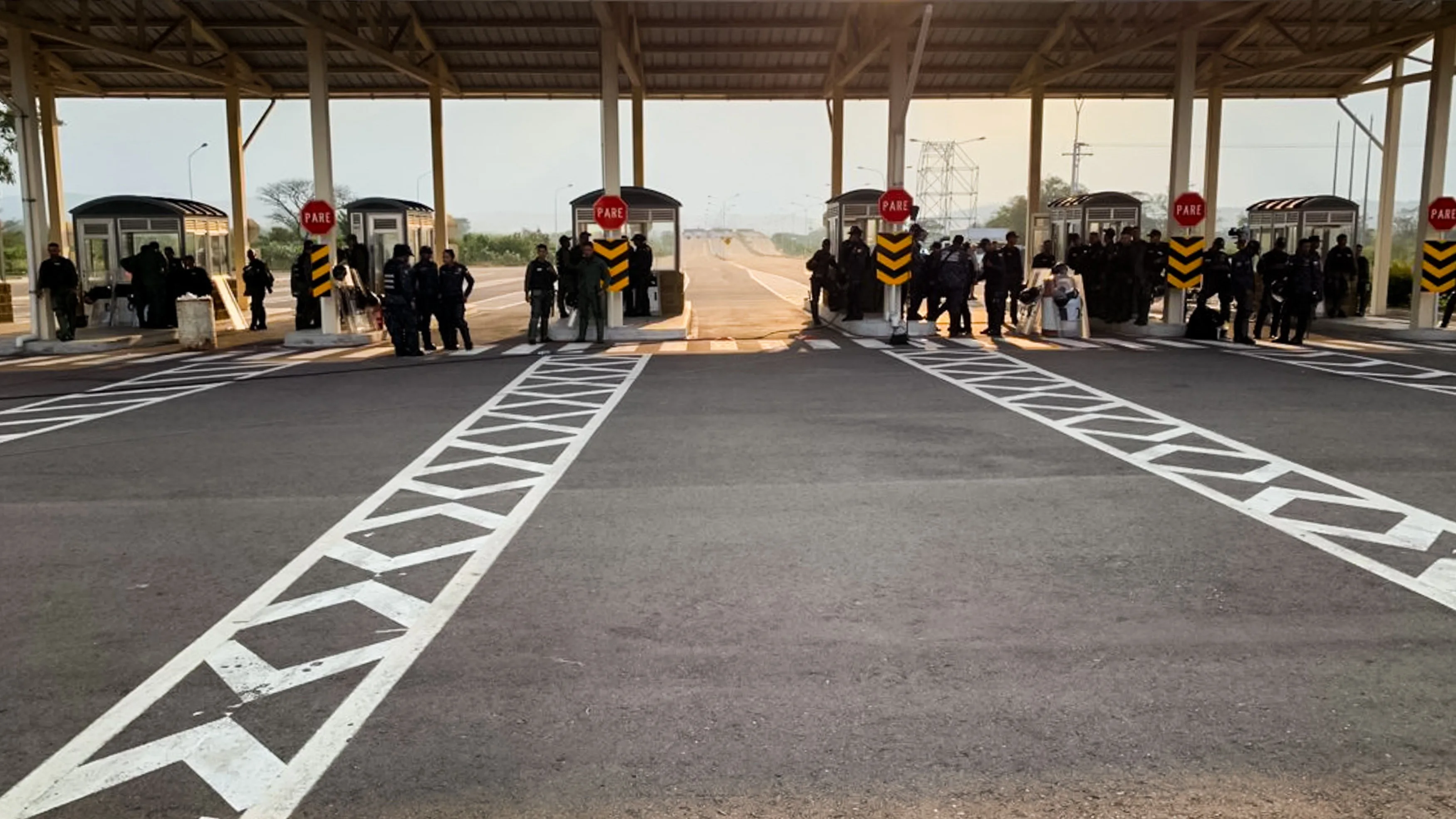 Miembros de la Guardia Nacional Bolivariana en la localidad fronteriza de Ureña, Venezuela