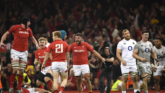 Los jugadores de Gales celebran el triunfo ante Inglaterra Los jugadores de Gales celebran el triunfo ante Inglaterra