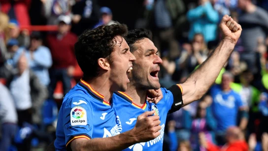 Jaime Mate y Jorge Molina celebran un gol ante el Rayo Jaime Mate y Jorge Molina celebran un gol ante el Rayo