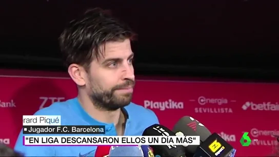 Piqué, sobre las quejas de Solari: "La otra vez ellos tuvieron un día más de descanso y ganamos 5-1" Piqué, sobre las quejas de Solari: "La otra vez ellos tuvieron un día más de descanso y ganamos 5-1"
