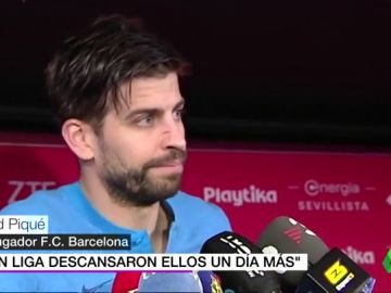 Piqué, sobre las quejas de Solari: "La otra vez ellos tuvieron un día más de descanso y ganamos 5-1" Piqué, sobre las quejas de Solari: "La otra vez ellos tuvieron un día más de descanso y ganamos 5-1"
