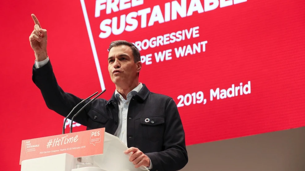 Pedro Sánchez durante su intervención en la última jornada de la convención del Partido Socialista Europeo 