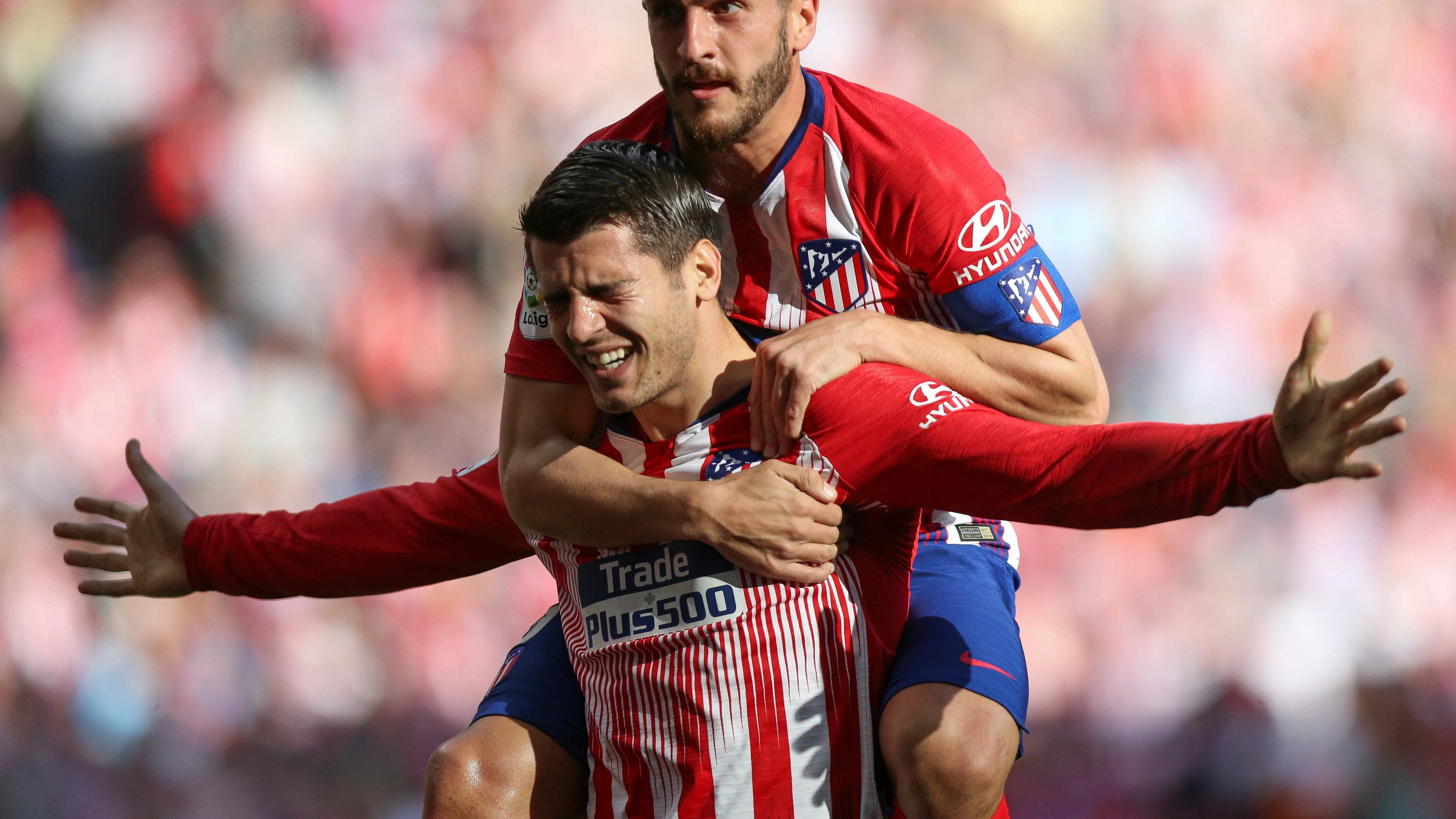 Morata celebra su gol ante el Villarreal