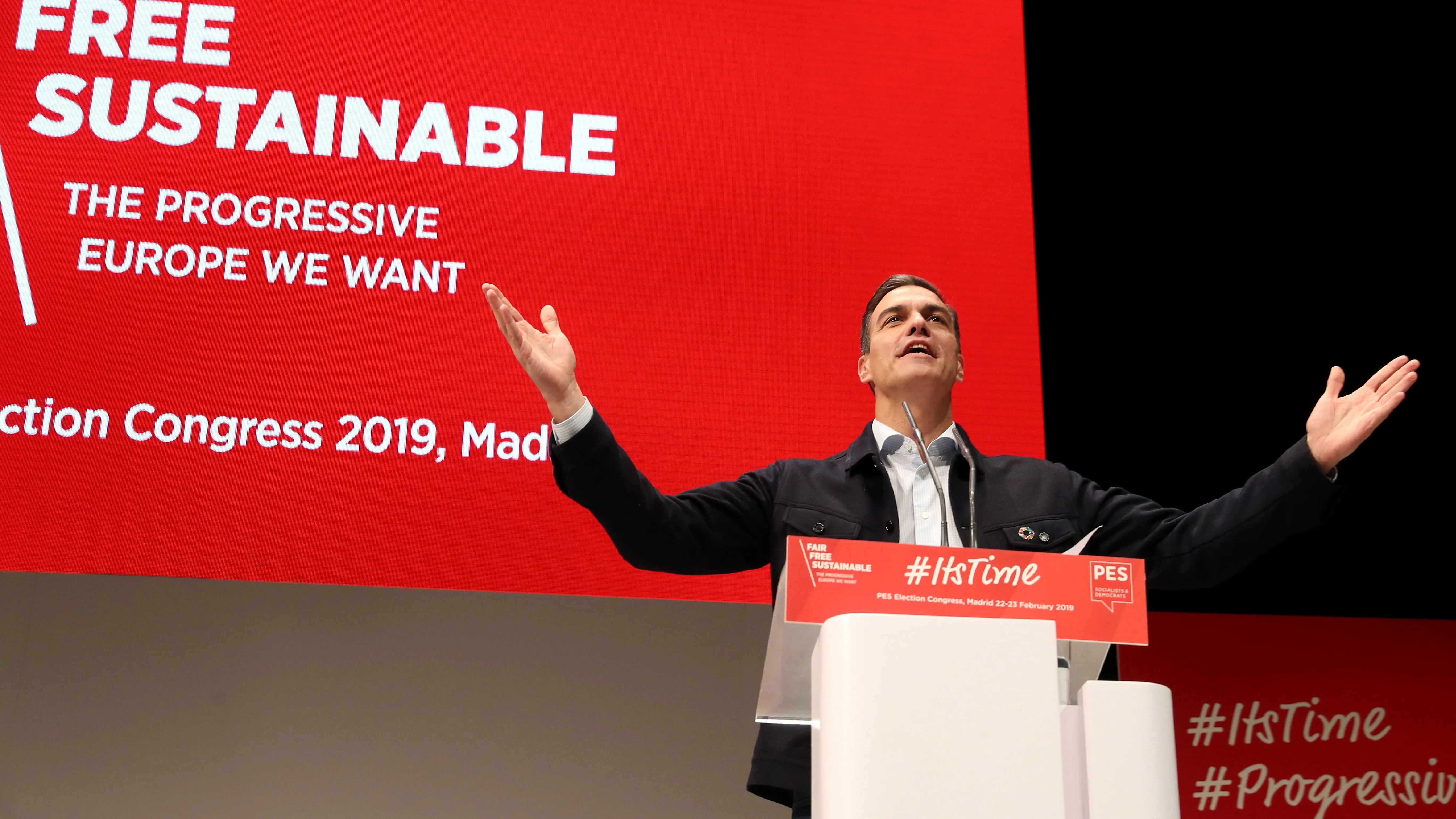 Pedro Sánchez durante un acto del partido.