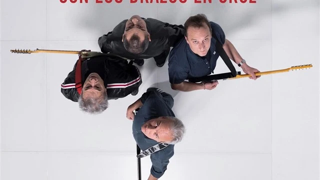 Portada del nuevo single de Hombres G, 'Con los brazos en cruz'.