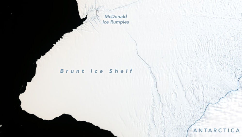La grieta de la Antártida a 23 de enero de 2019
