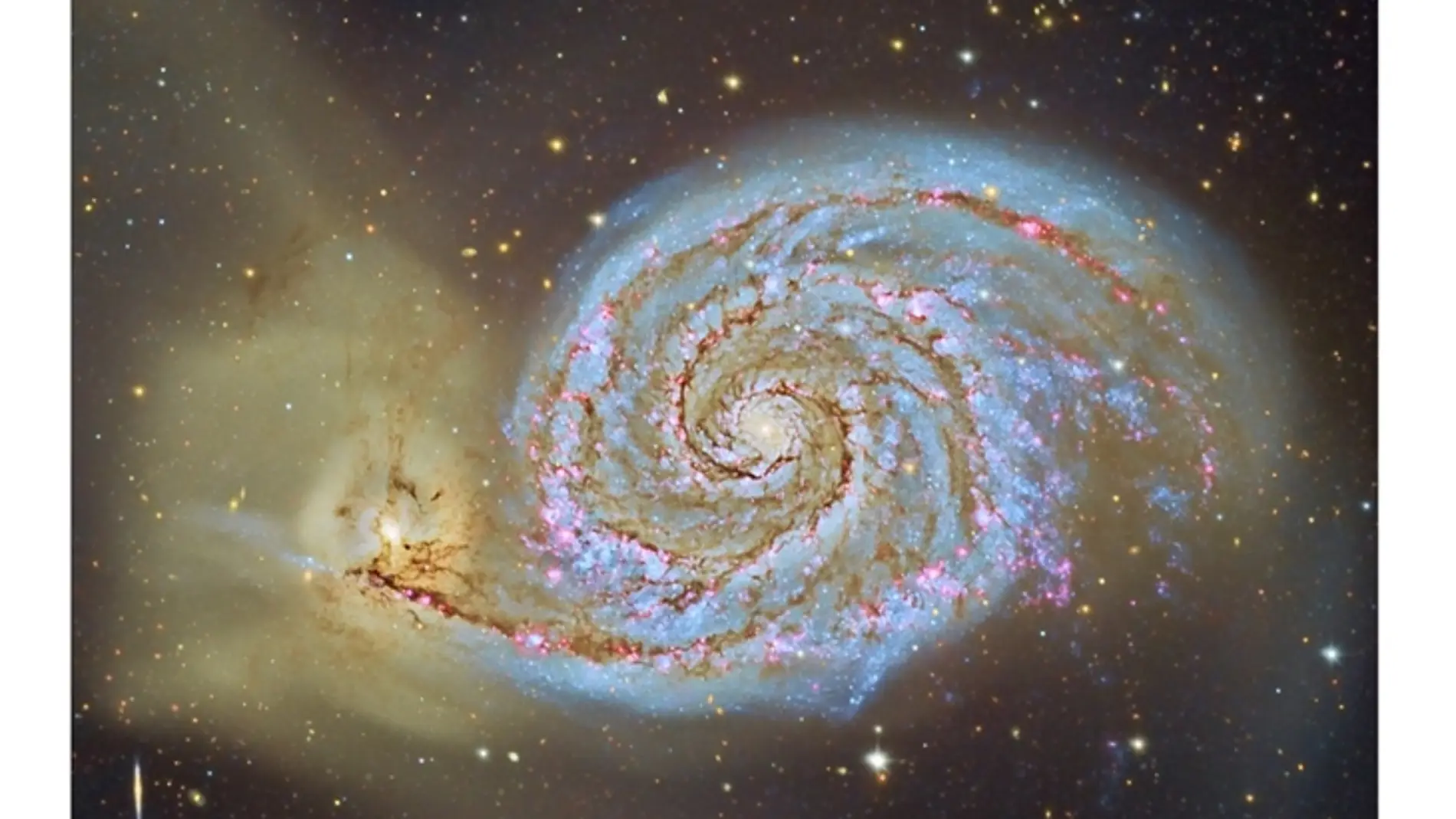 Las galaxias acompasan su rotacion con el movimiento de las vecinas