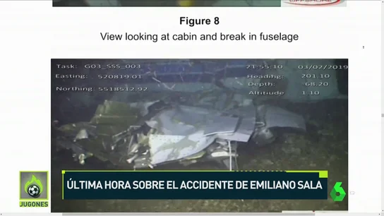 Nuevas imágenes del accidente de Emiliano Sala: el avión se partió en tres trozos Nuevas imágenes del accidente de Emiliano Sala: el avión se partió en tres trozos
