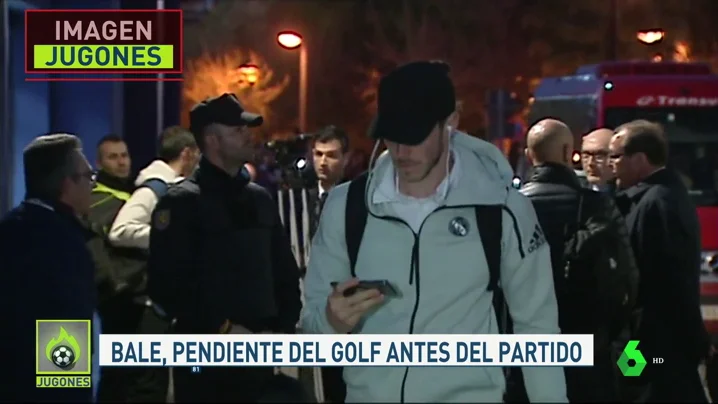 Cazamos a Bale viendo golf antes del partido