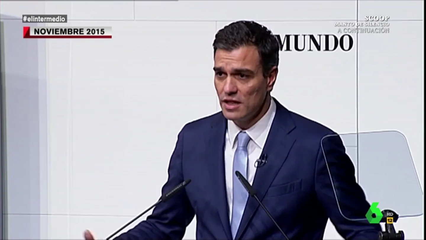 El Intermedio le recuerda a Pedro Sánchez cómo hablaba de los decretos ley: "Antes no le gustaban, ahora los usa hasta en campaña electoral" El Intermedio le recuerda a Pedro Sánchez cómo hablaba de los decretos ley: "Antes no le gustaban, ahora los usa hasta en campaña electoral"
