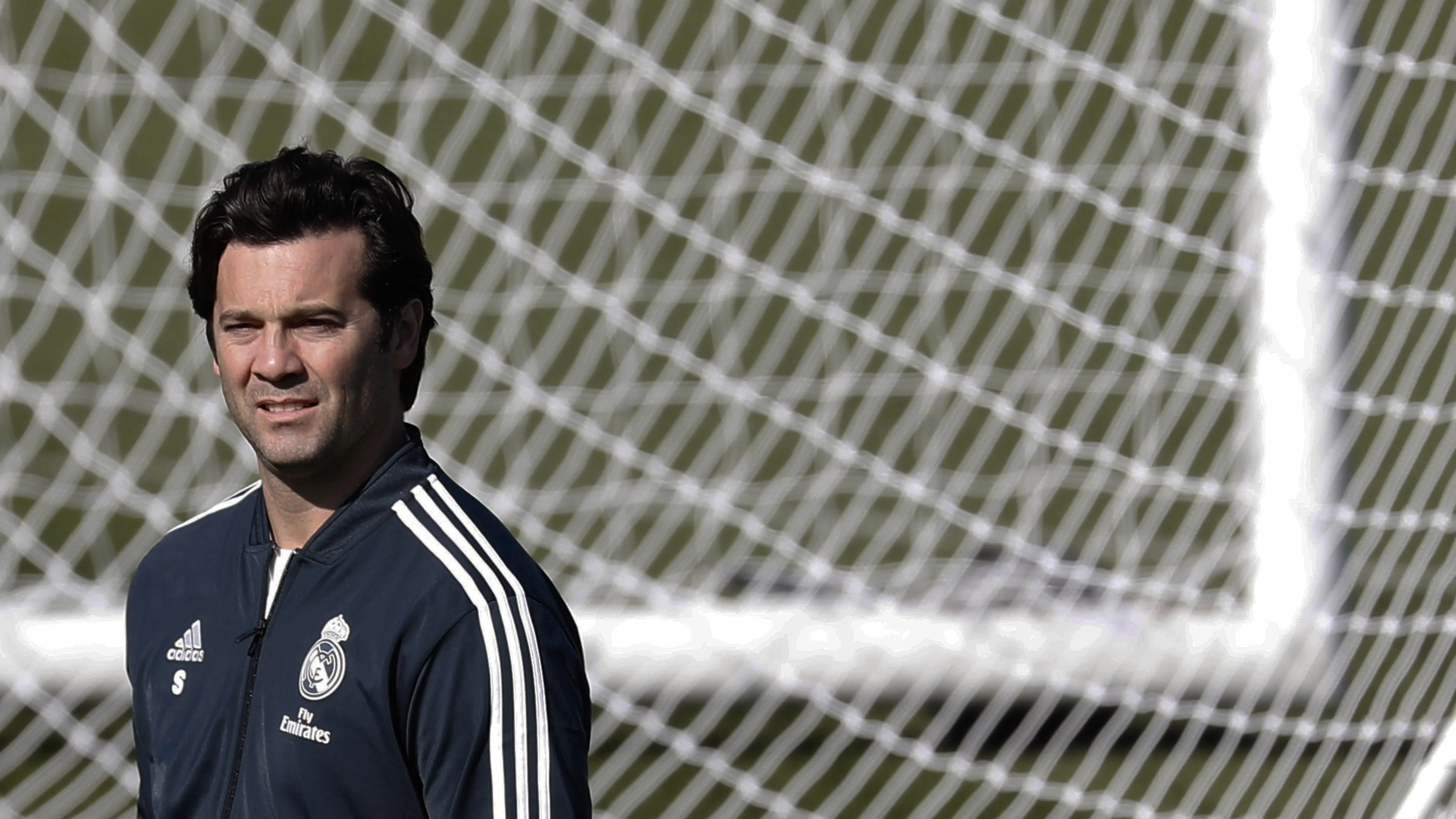 Solari, durante un entrenamiento del Real Madrid