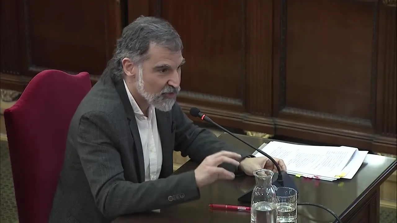 El líder de Òmnium Cultural, Jordi Cuixart, declara en el juicio del 'procés'