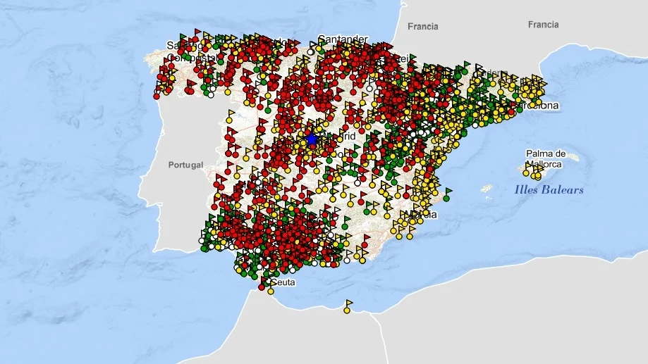 Mapa de fosas comunes de la Guerra Civil y el franquismo