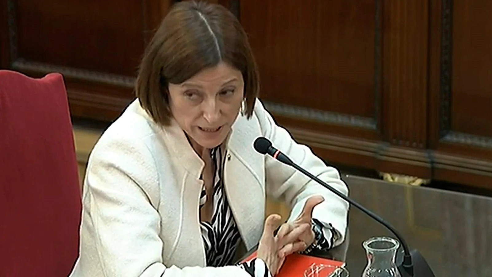 La expresidenta del Parlament Carme Forcadell durante su declaración