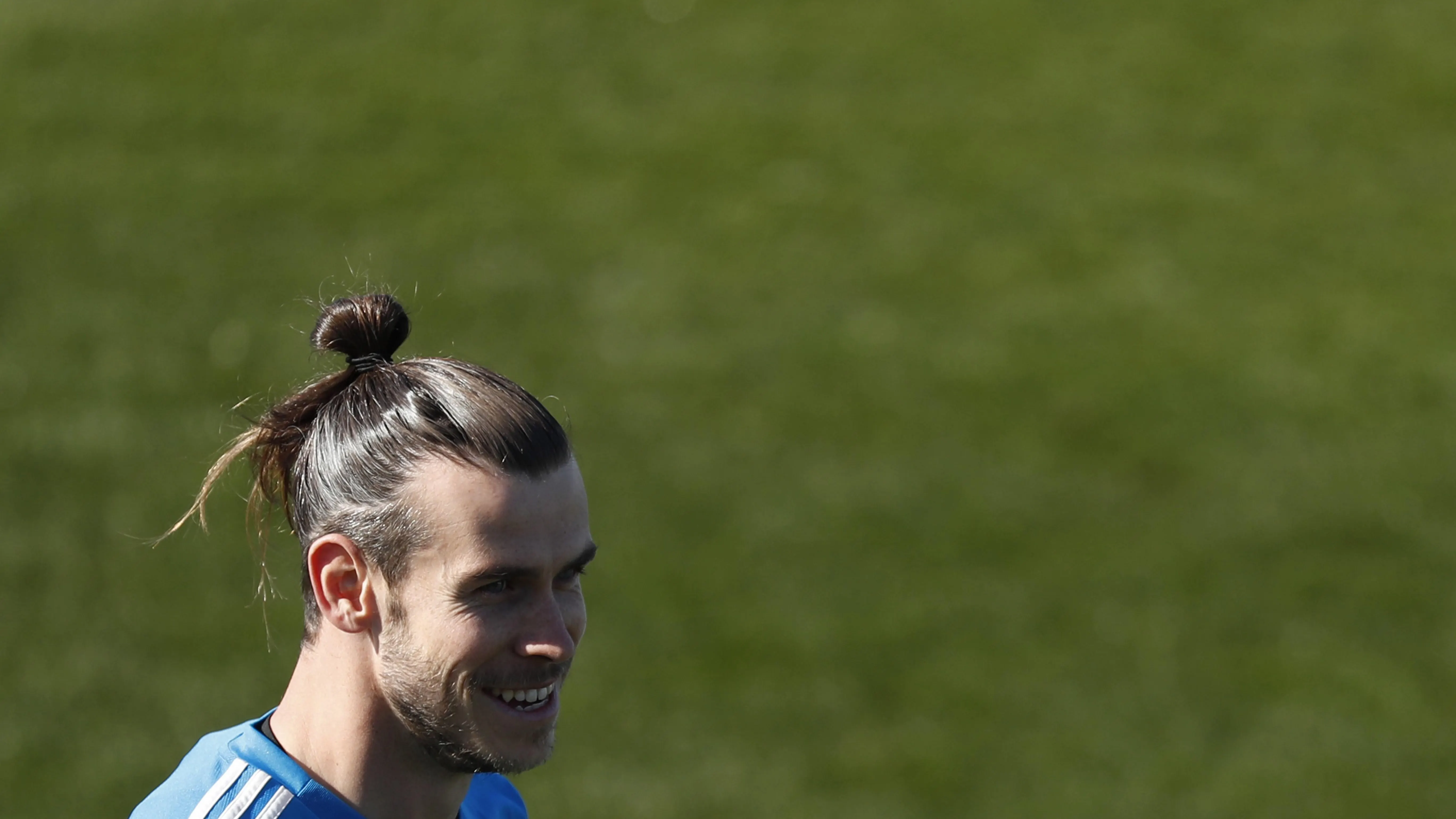 Bale, sonriente en el último entrenamiento del Real Madrid