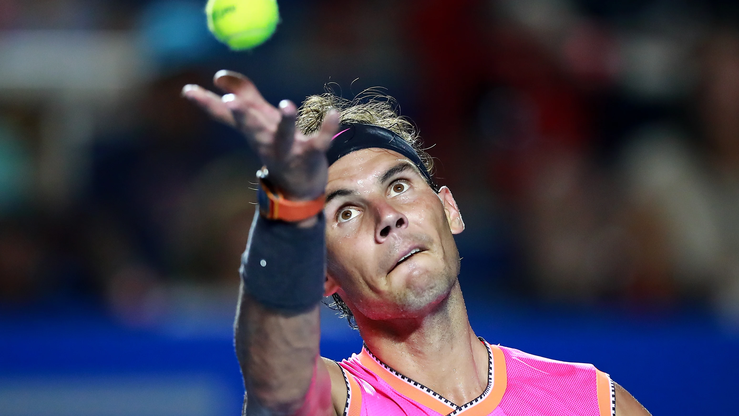 Rafa Nadal en un partido del Abierto de México