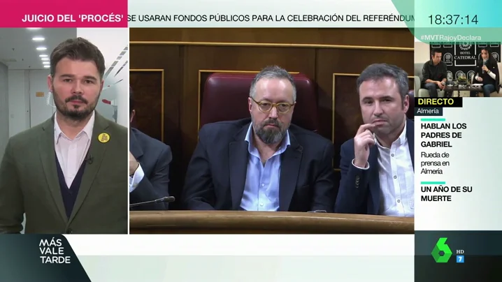 Gabriel Rufián : "O nos echamos la legalidad y la Constitución a la cabeza o dialogamos"