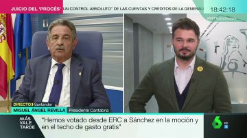 Las muestras de afecto de Gabriel Rufián a Miguel Ángel Revilla: "Es cojonudo"