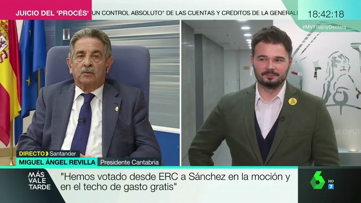 Las muestras de afecto de Gabriel Rufián a Miguel Ángel Revilla: "Es cojonudo" Las muestras de afecto de Gabriel Rufián a Miguel Ángel Revilla: "Es cojonudo"
