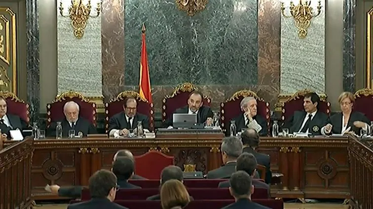 Imagen del jurado del Tribunal Supremo durante el juicio del procés