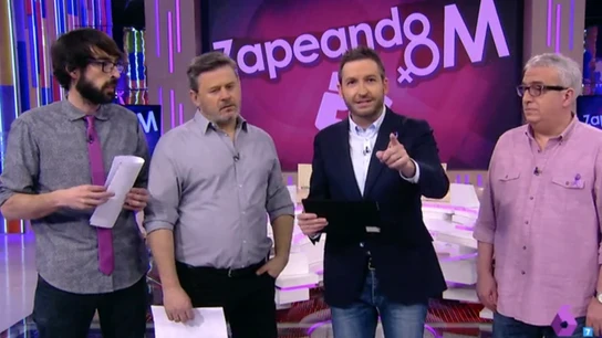 Quique Peinado, Miki Nadal, Frank Blanco y Leo Harlem, el 8 de marzo de 2018 Quique Peinado, Miki Nadal, Frank Blanco y Leo Harlem, el 8 de marzo de 2018
