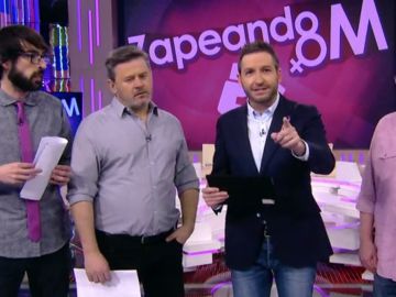 Quique Peinado, Miki Nadal, Frank Blanco y Leo Harlem, el 8 de marzo de 2018 Quique Peinado, Miki Nadal, Frank Blanco y Leo Harlem, el 8 de marzo de 2018