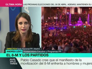 Andrea Levy: "No ir a la manifestación no me hace menos feminista" Andrea Levy: "No ir a la manifestación no me hace menos feminista"