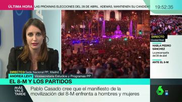 Andrea Levy: "No ir a la manifestación no me hace menos feminista"