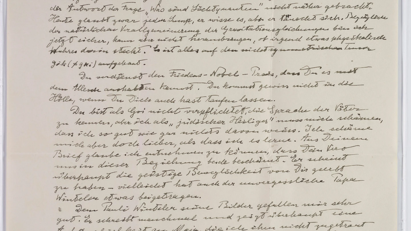Publican más de 100 manuscritos de Einstein, entre ellos una carta en la que expresa a su hijo su preocupación por el nazismo Publican más de 100 manuscritos de Einstein, entre ellos una carta en la que expresa a su hijo su preocupación por el nazismo