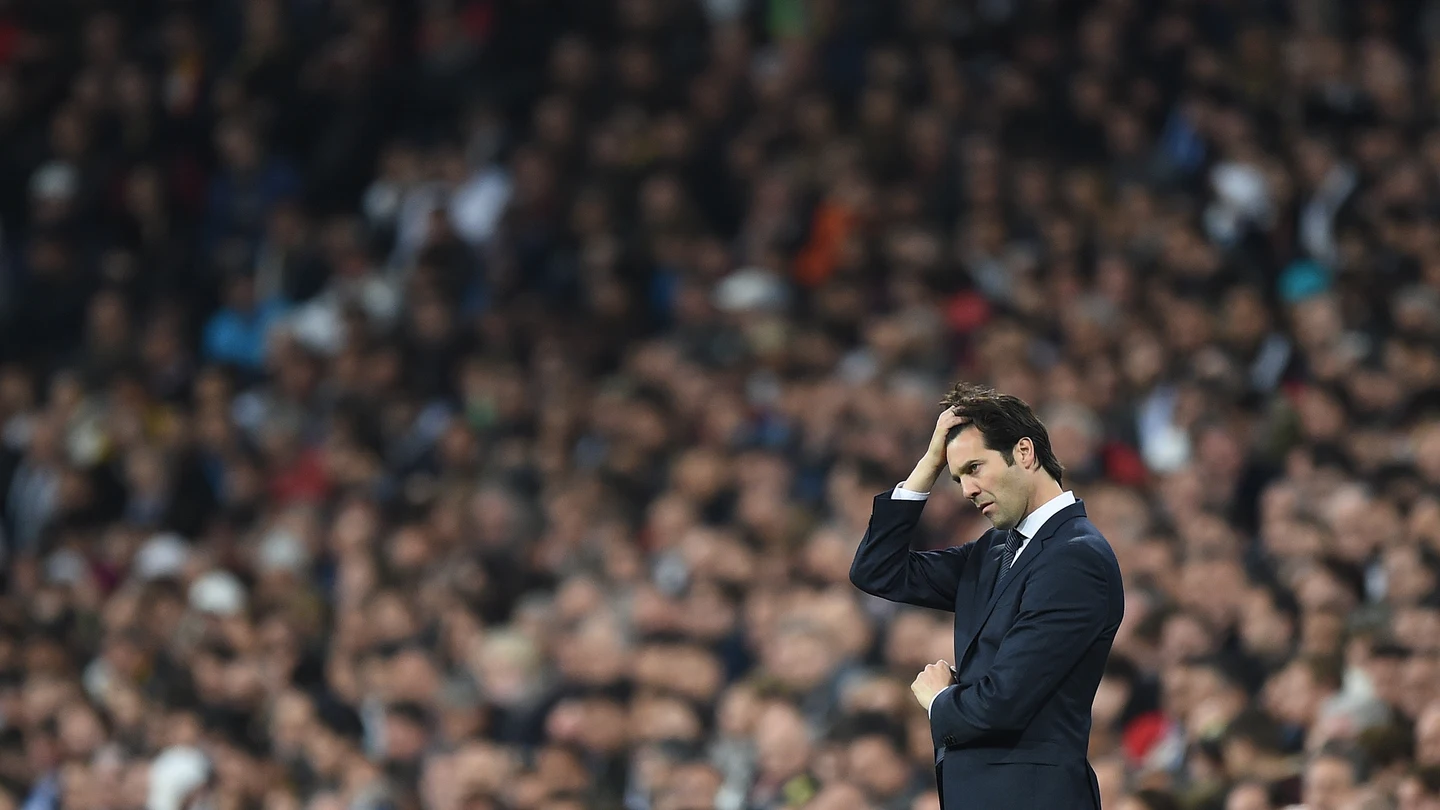 Solari, durante un partido del Real Madrid Solari, durante un partido del Real Madrid