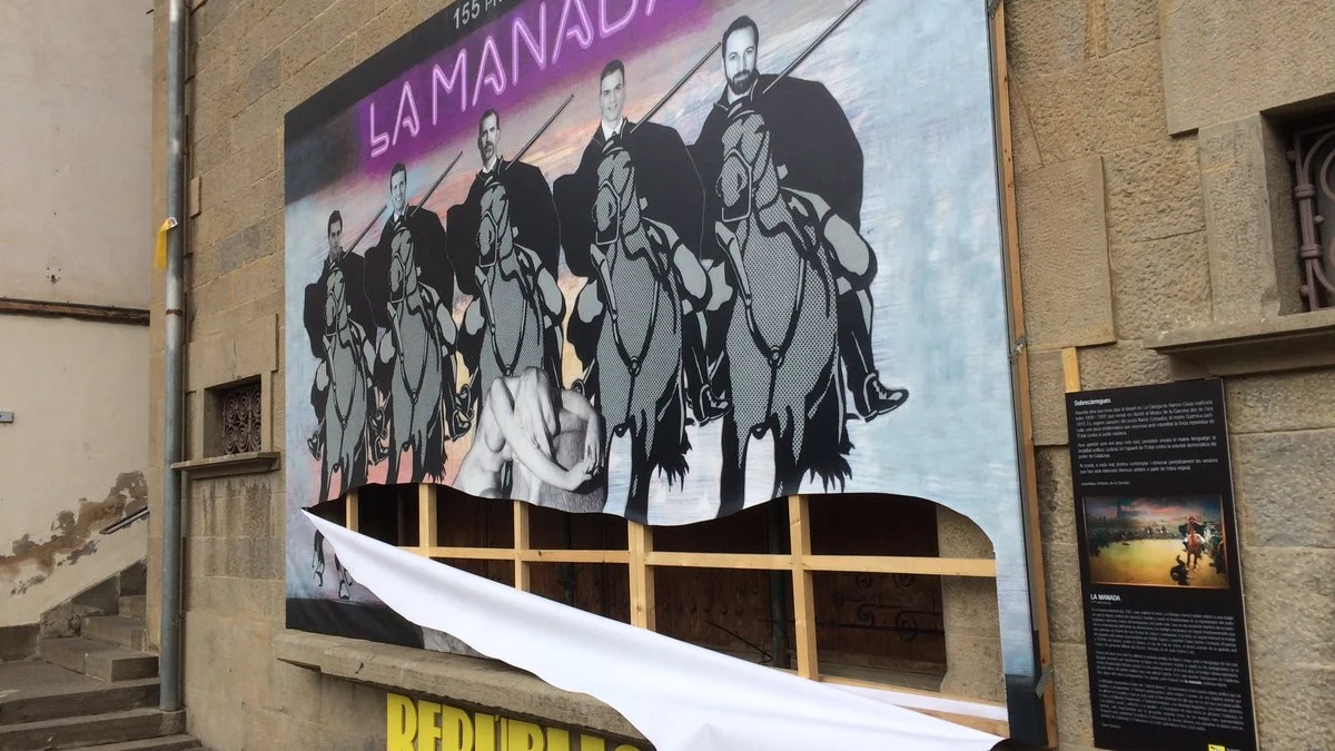 El mural de Olot parcialmente destrozado