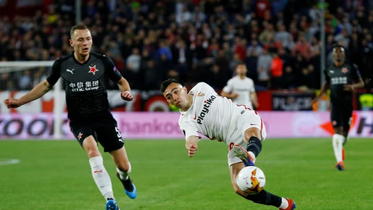 Munir remata ante el Slavia Munir remata ante el Slavia