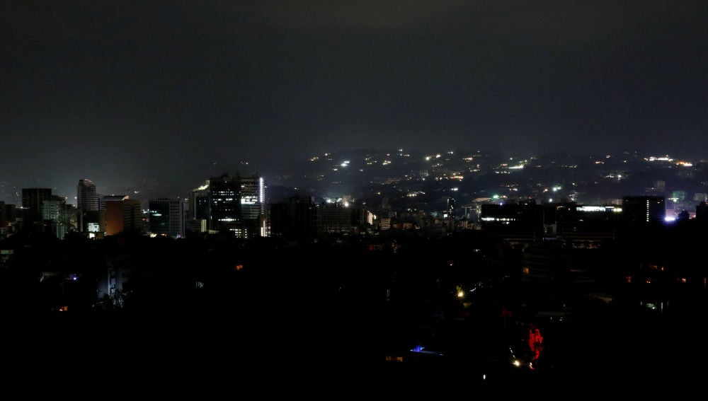 Vista de Caracas durante el apagón nacional