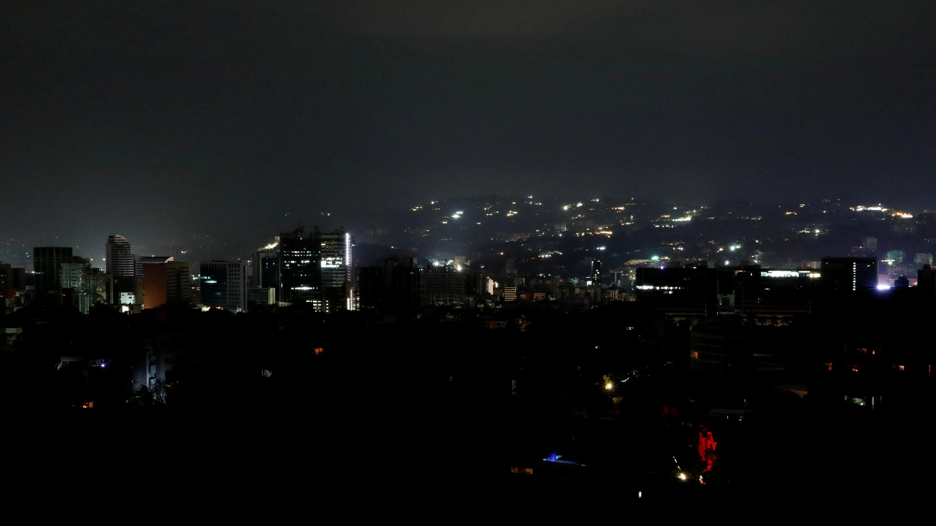 Vista de Caracas durante el apagón nacional