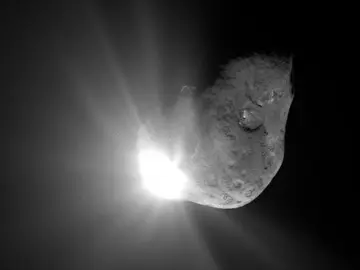Imagen de la misión Deep Impact de la NASA colisionando con un cometa en 2005 Imagen de la misión Deep Impact de la NASA colisionando con un cometa en 2005