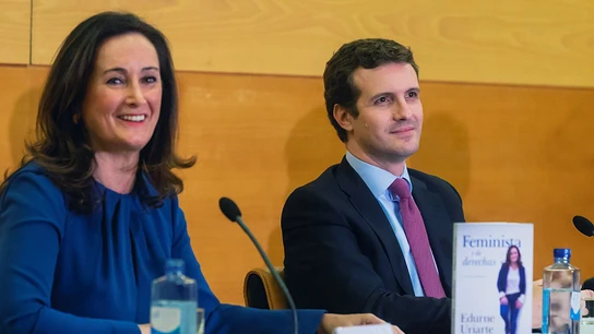 Pablo Casado durante la presentación del libro de Edurne Uriarte titulado "Feminista y de derechas" Pablo Casado durante la presentación del libro de Edurne Uriarte titulado "Feminista y de derechas"