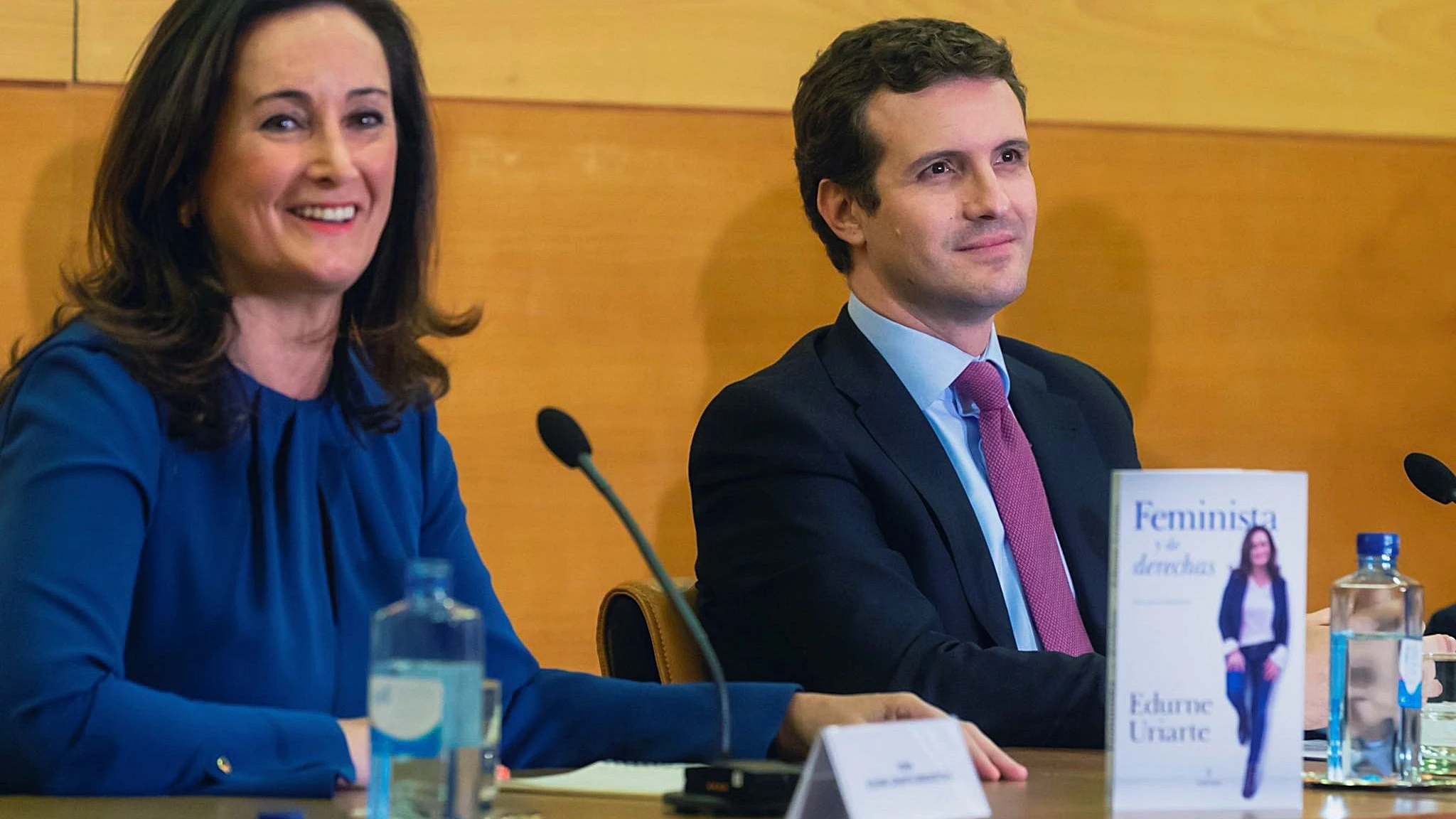 Pablo Casado durante la presentación del libro de Edurne Uriarte titulado "Feminista y de derechas"