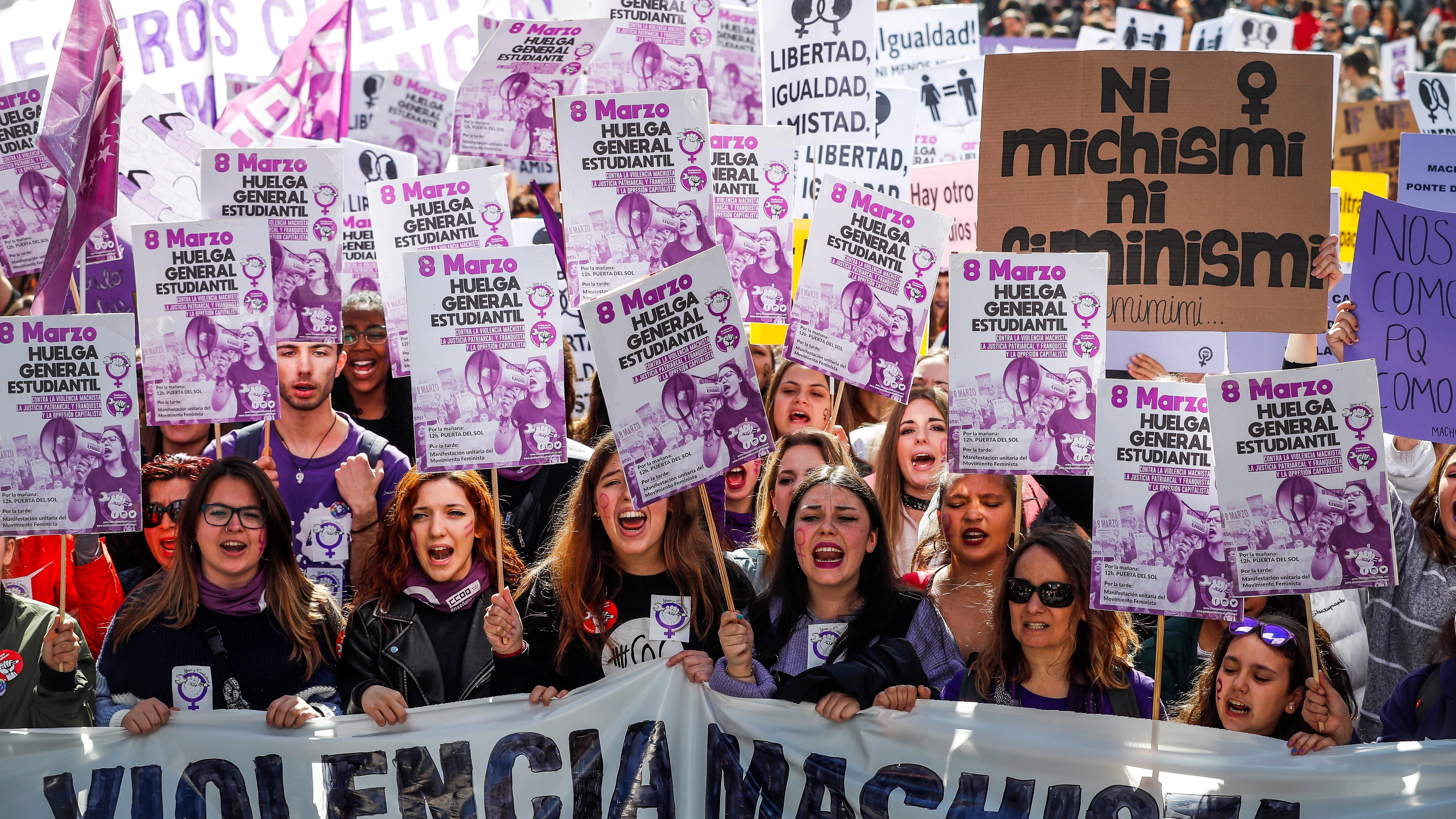 Concentración del Sindicato de Estudiantes en la Puerta del Sol en el 8M