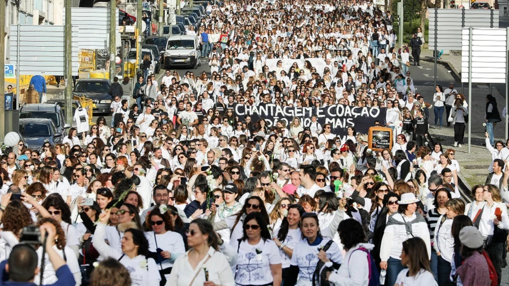 Manifestación en el Día Internacional de la Mujer en Portugal