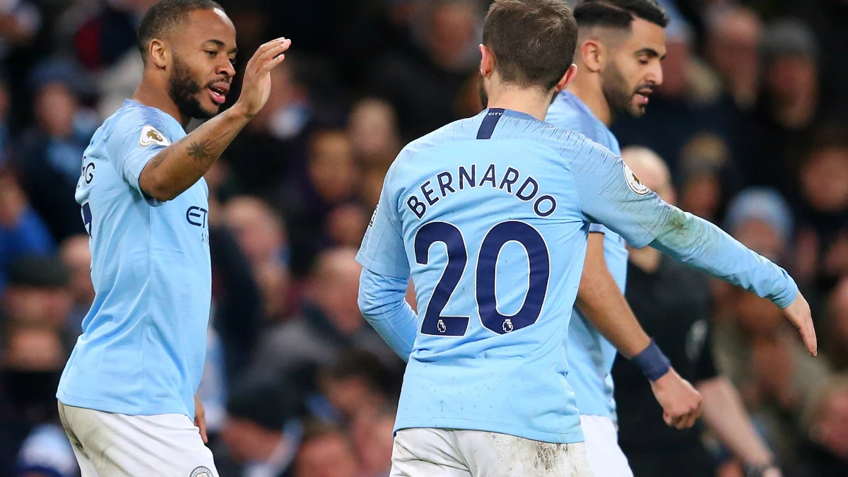 Sterling celebra un gol del Manchester City