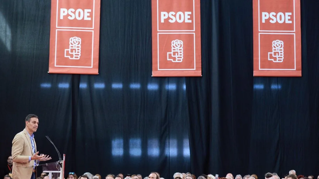 Pedro Sánchez en un acto del PSOE