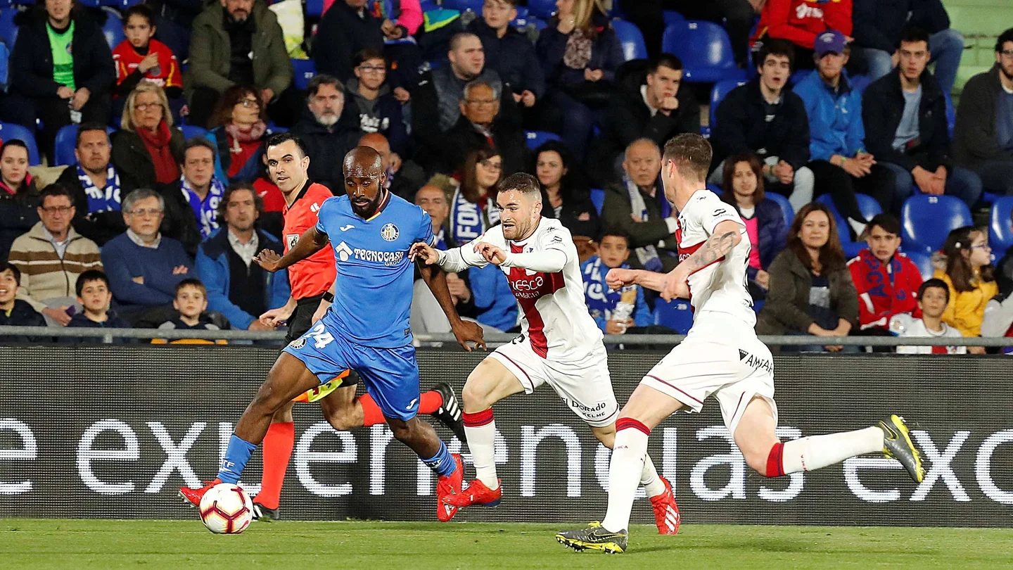 Momento del partido entre Getafe y Huesca Momento del partido entre Getafe y Huesca