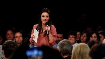 Irene Montero durante un acto en Donosti