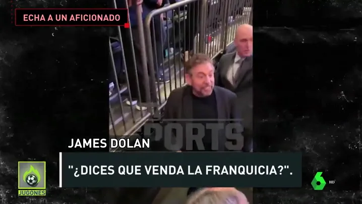 El dueño de los Knicks echa a un aficionado que le pide que venda el equipo: "Pásalo bien viéndolo por televisión" El dueño de los Knicks echa a un aficionado que le pide que venda el equipo: "Pásalo bien viéndolo por televisión"