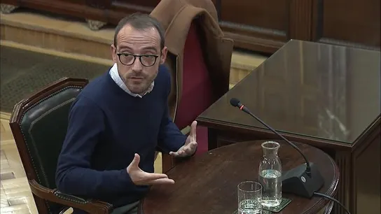 Jaume Mestre, responsable de Difusión Institucional de la Generalitat, durante el juicio del 'procés' Jaume Mestre, responsable de Difusión Institucional de la Generalitat, durante el juicio del 'procés'