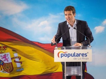 Pablo Casado, en el acto de presentación de candidaturas del PP en La Rioja. Pablo Casado, en el acto de presentación de candidaturas del PP en La Rioja.