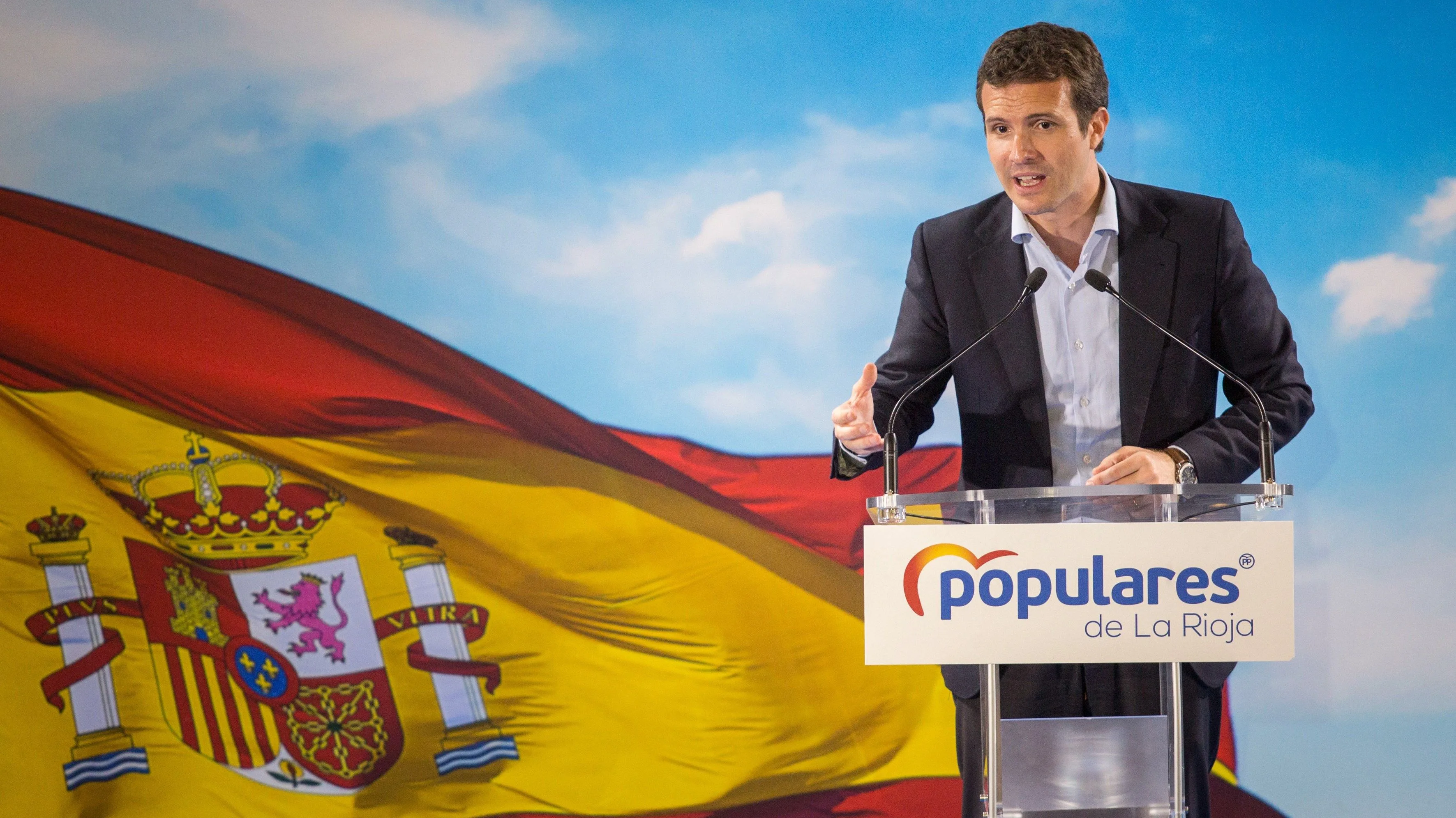 Pablo Casado, en el acto de presentación de candidaturas del PP en La Rioja.