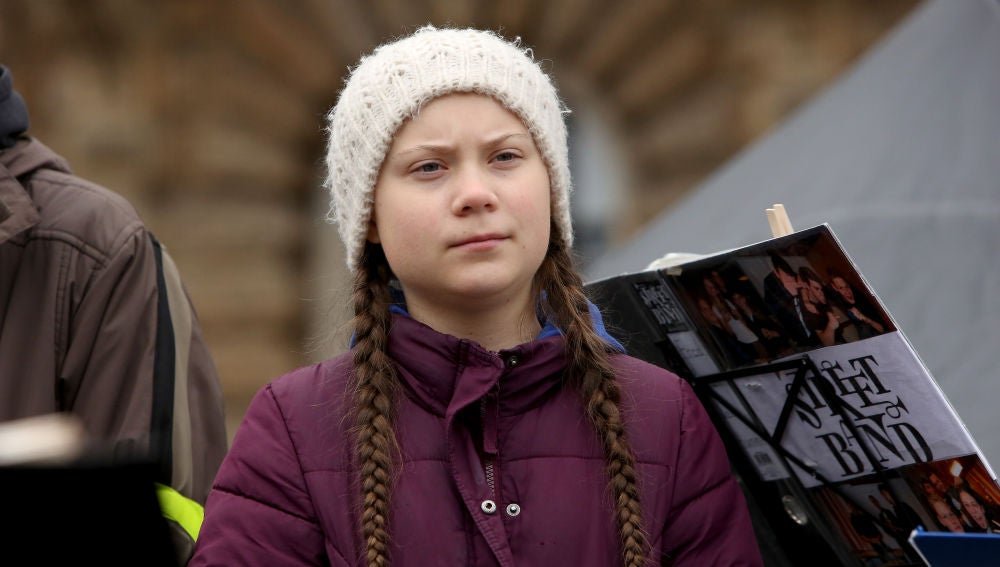 Greta Thunberg durante una manifestación en Hamburgo.
