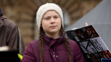 Greta Thunberg durante una manifestación en Hamburgo.