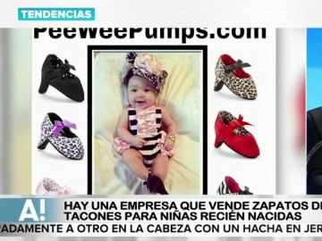 Polémica por una empresa que vende zapatos de tacón para niñas recién nacidas